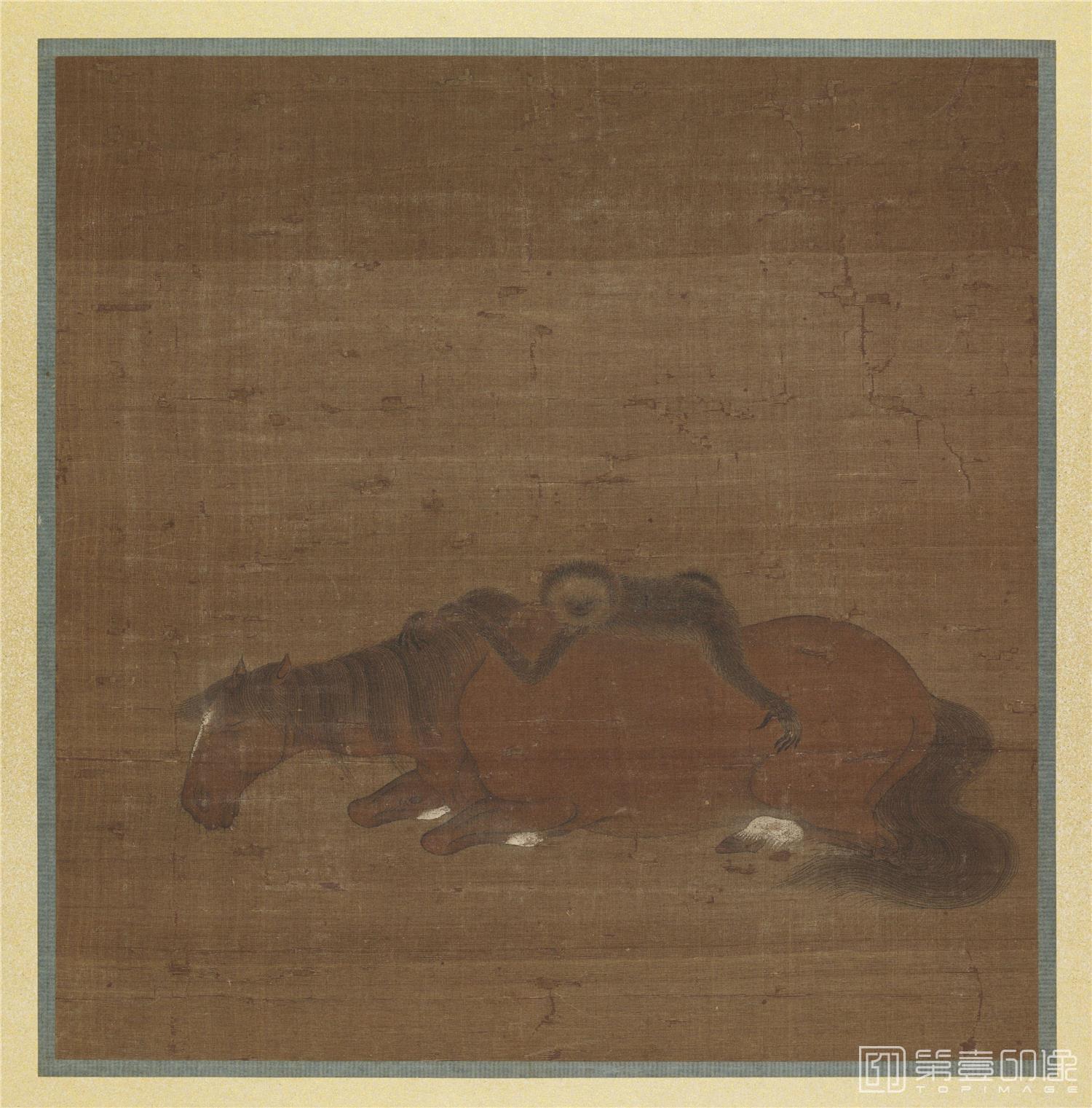 国画-马猿猴图 32.3×31