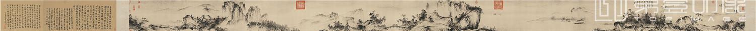 国画-夏圭 (传) 溪山清远图 纸本46.5x889.1