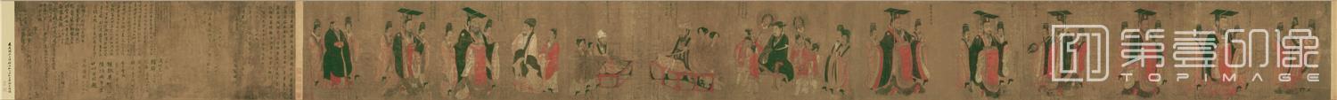 国画-历代帝王图绢本51.3×531