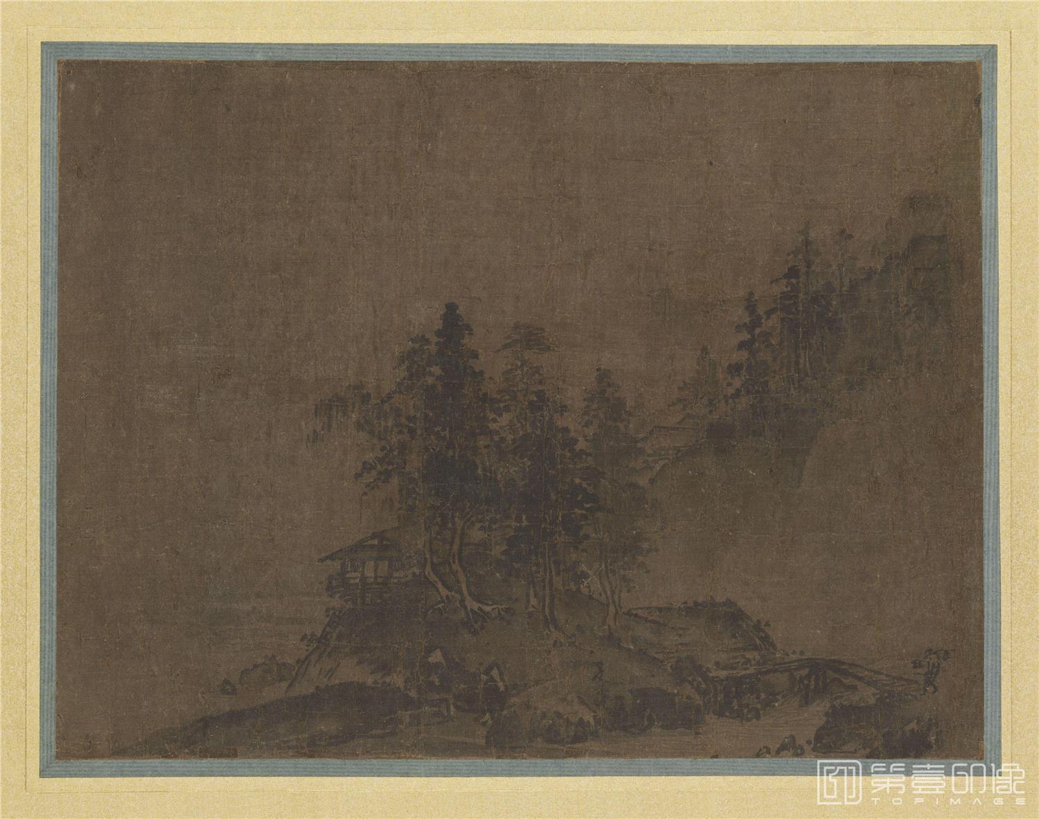 国画-山水图 绢本水墨 25.9×34.3