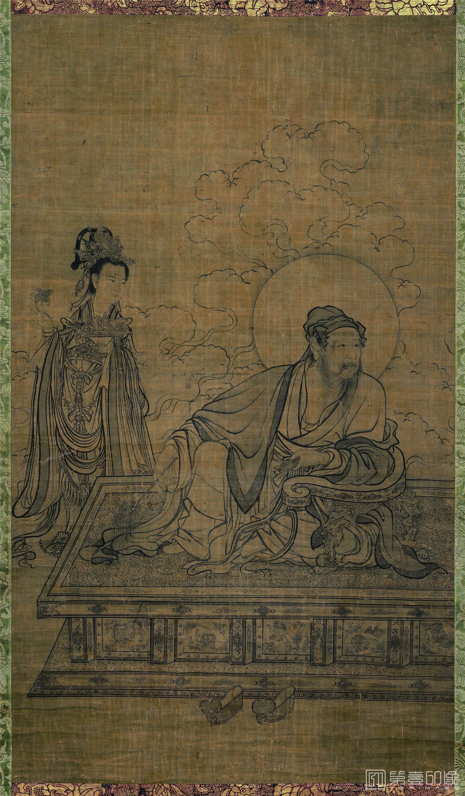 国画-维摩居士像绢本95x56