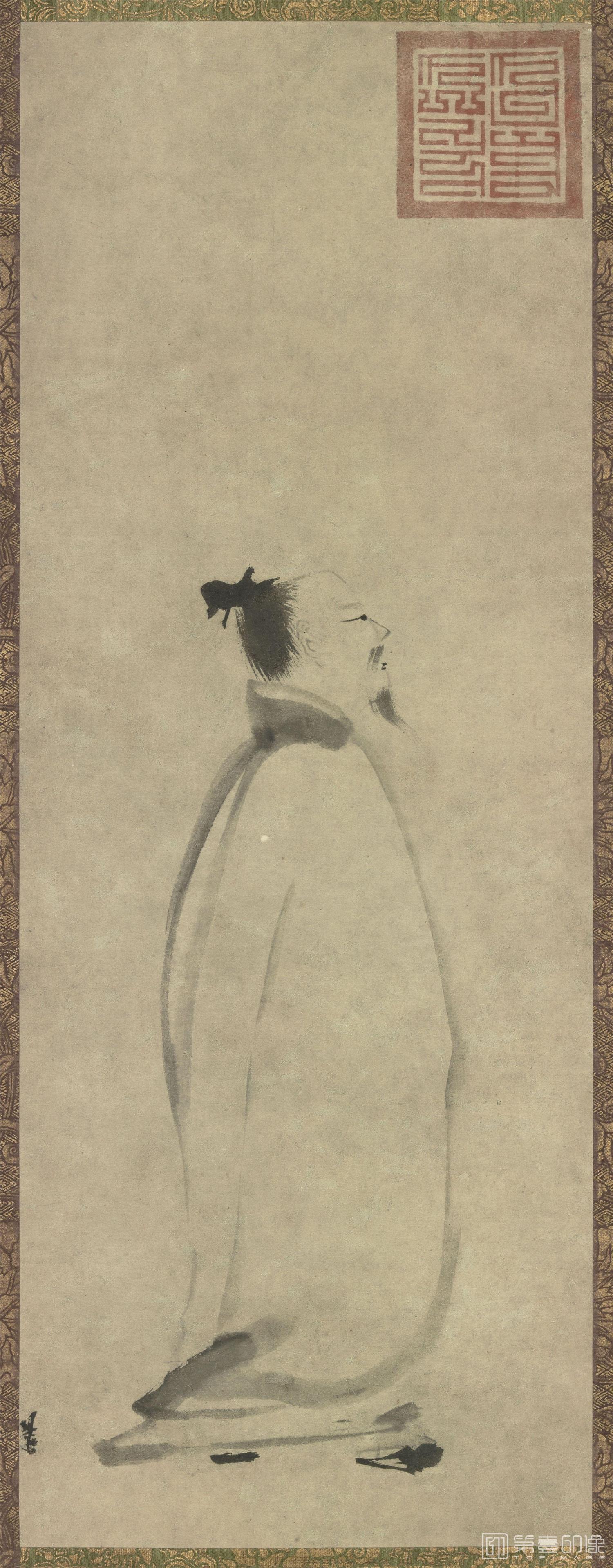 国画-李白行吟图 81.1×30