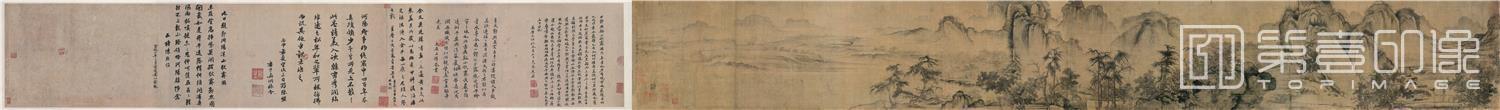 国画-溪山秋霁图 (全卷)绢本45.2X206