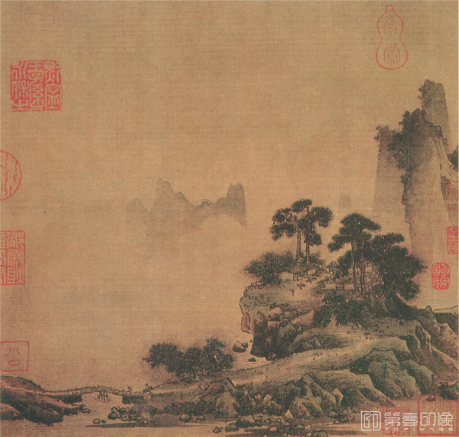 国画-山村归骑图34x36