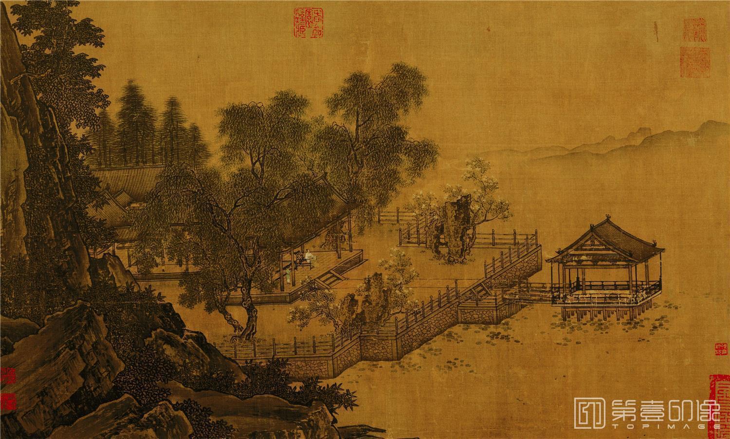 国画-四景山水图-春