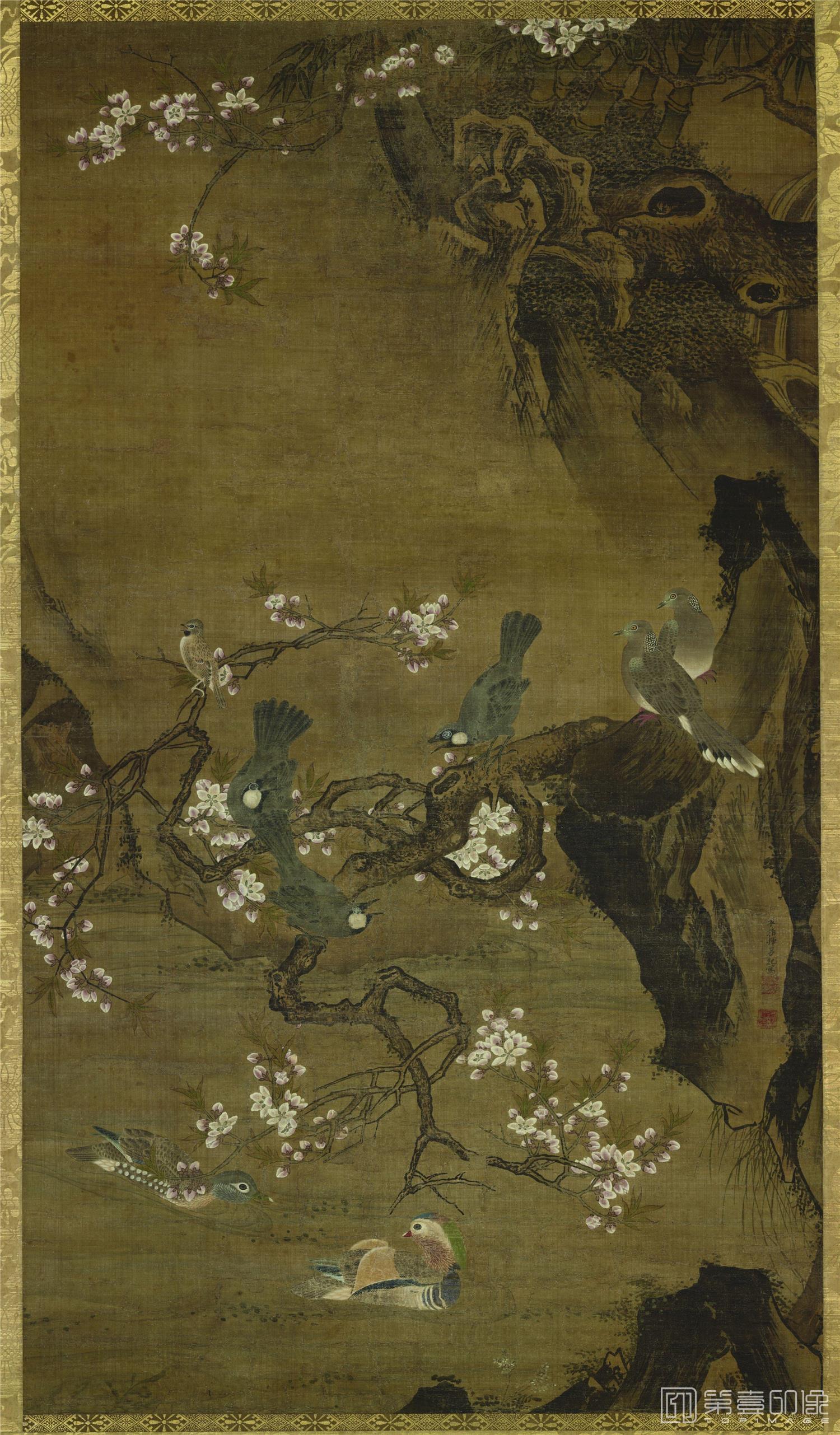 国画-四季花鸟图01-春