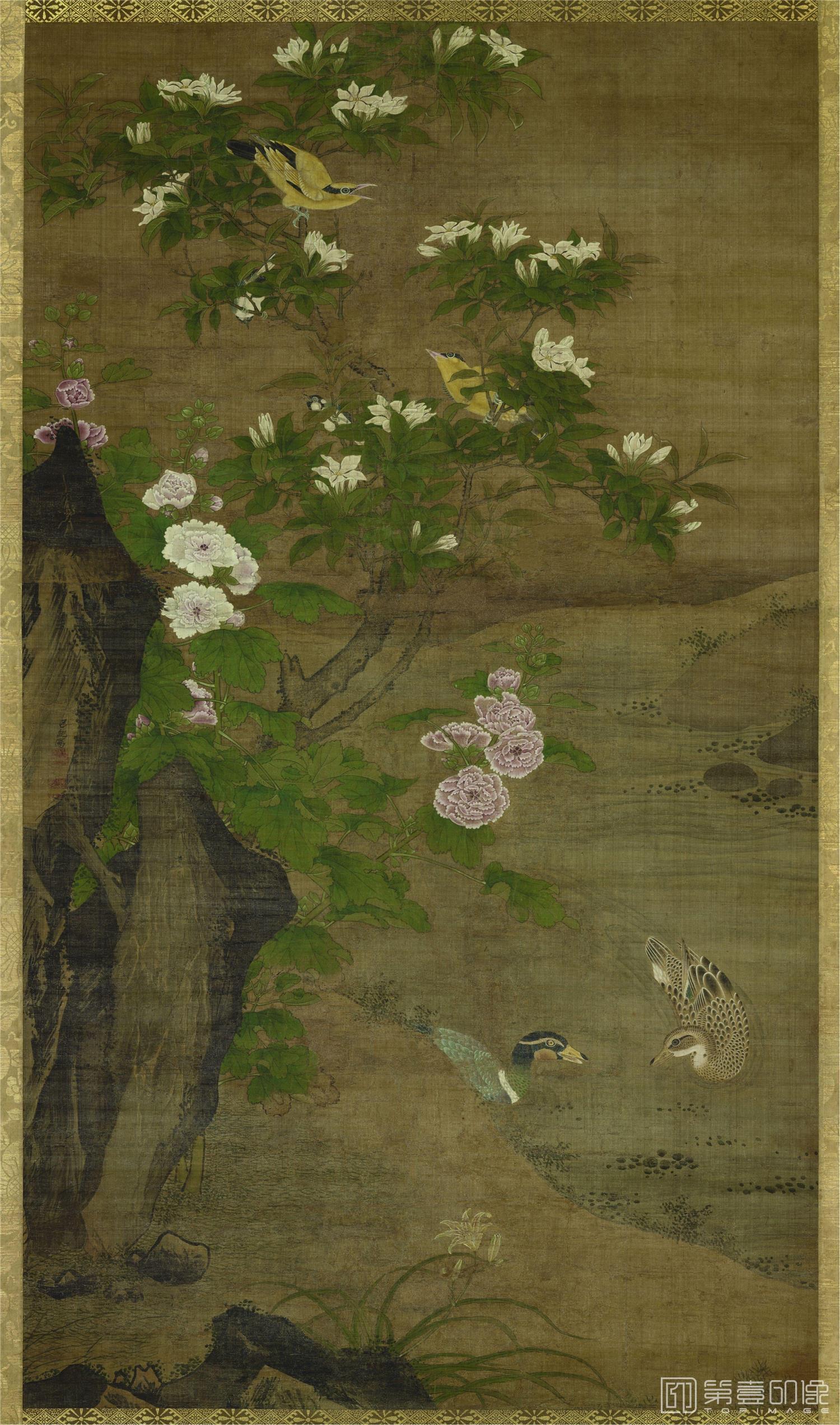 国画-四季花鸟图02-夏