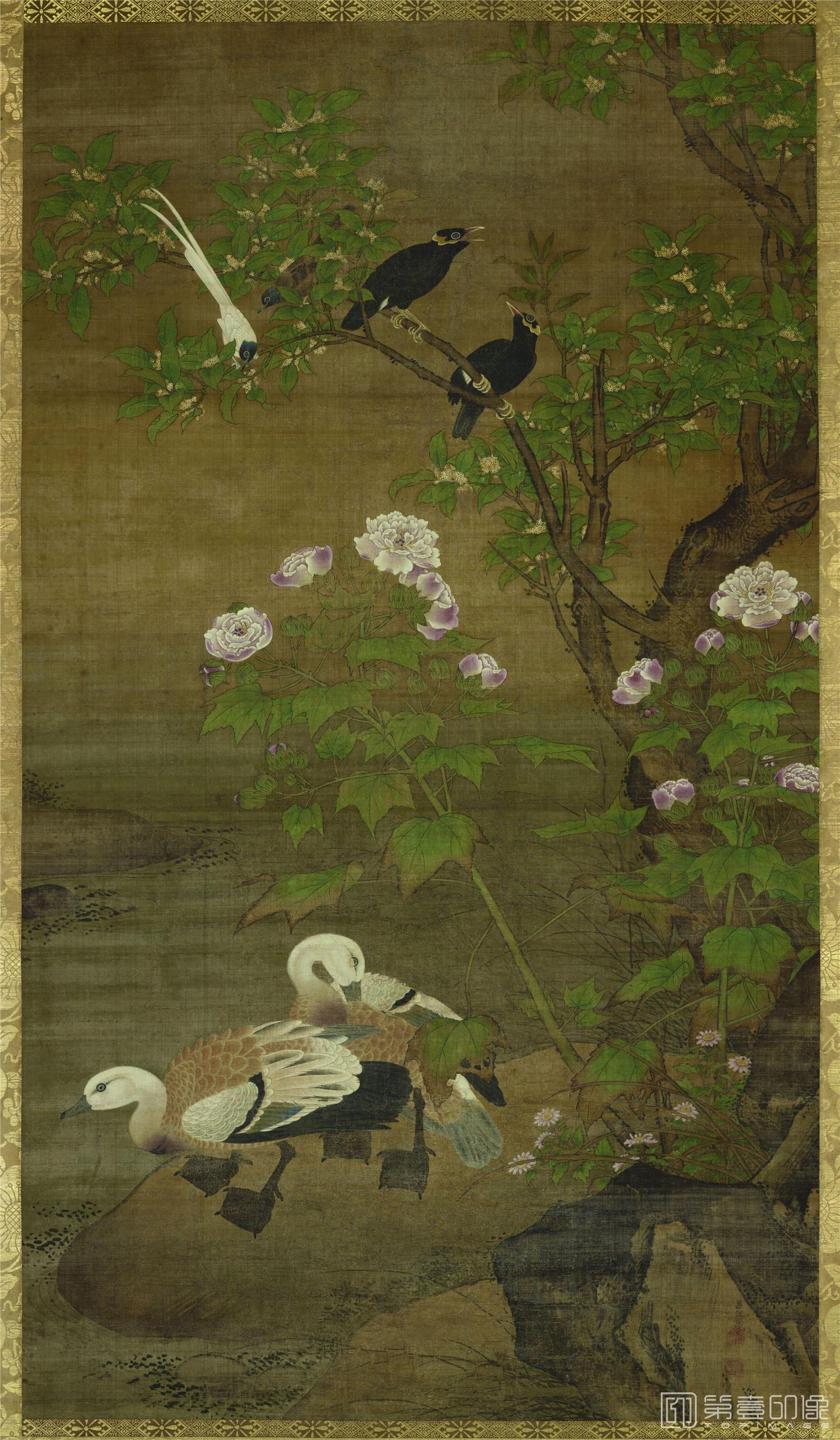 国画-四季花鸟图03-秋