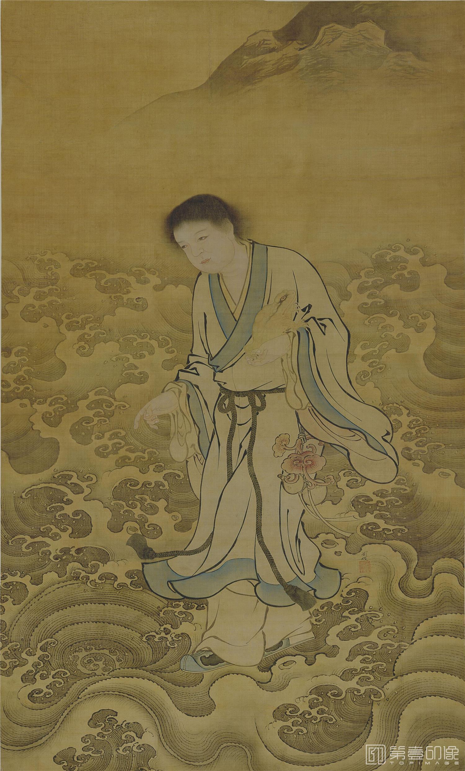 国画-过海图轴绢本132x80