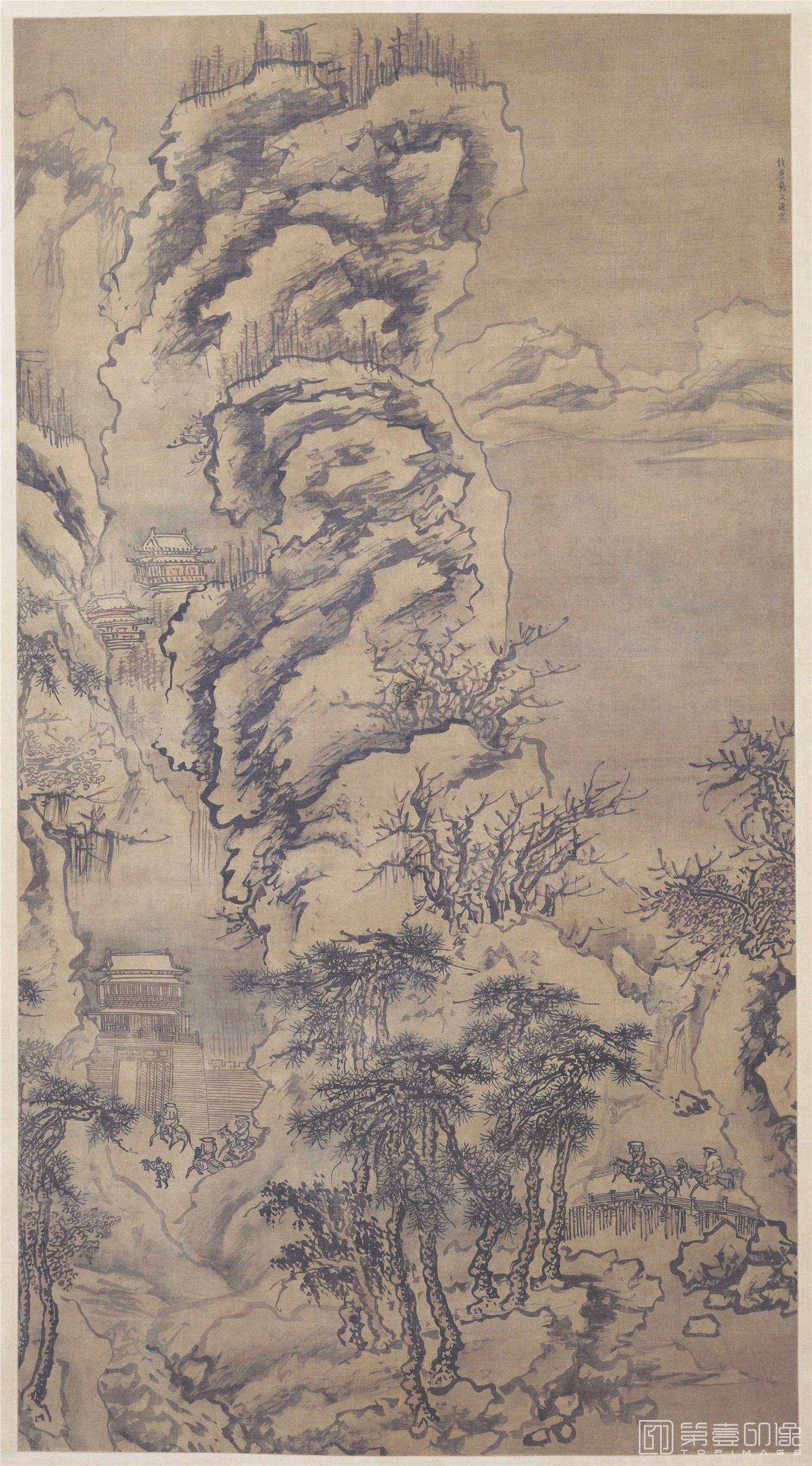 国画-雪景山水轴绢本144.2x78.1