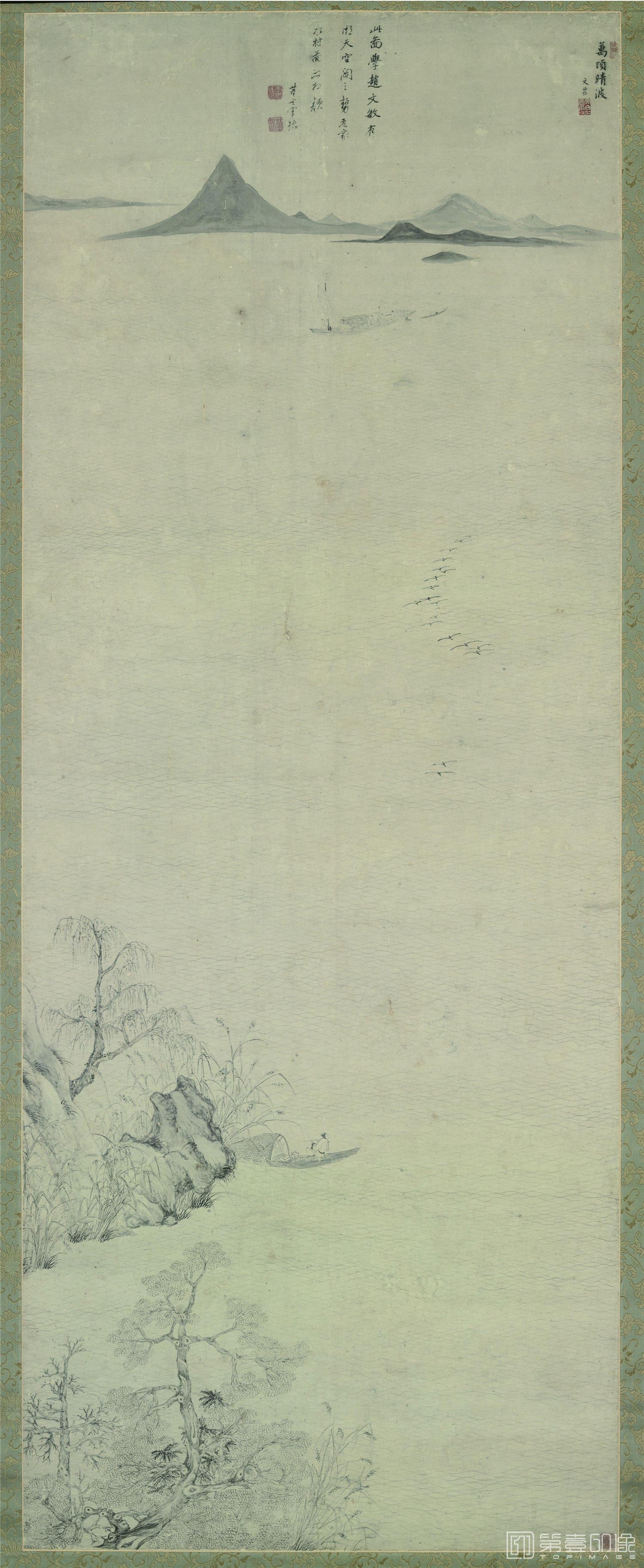 国画-四万山水图01-万顷晴波纸本188.1×73.5 东京