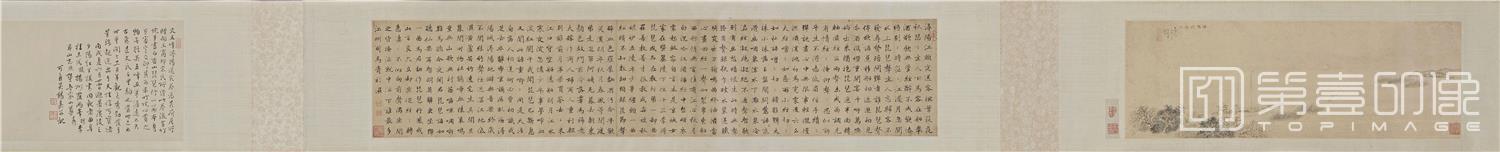 国画-浔阳送客图卷29x292