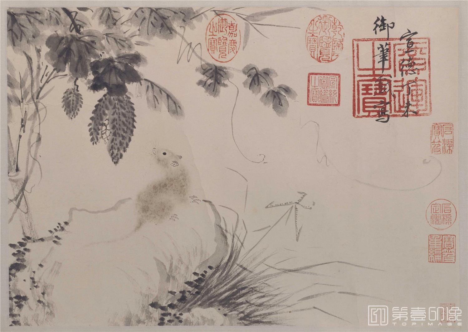 国画-明 朱瞻基 瓜鼠图-002