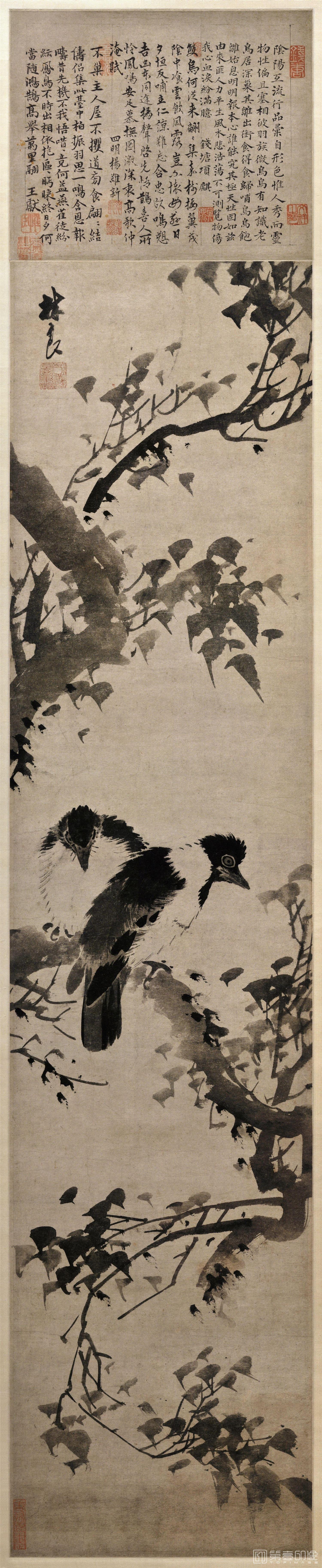国画-花鸟图轴 247x50
