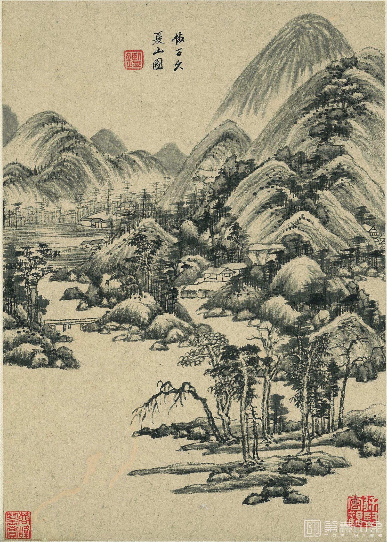 国画-仿古山水二纸本 22x31-002