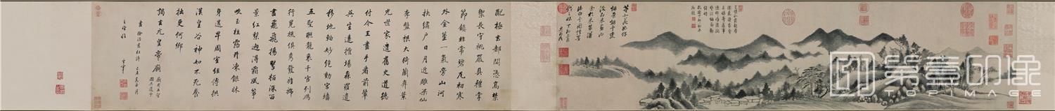 国画-潇湘白云图 (全卷)纸本30.6x258