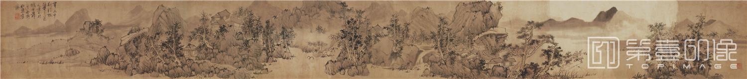 国画-秋山幽居图卷26.3x246.5