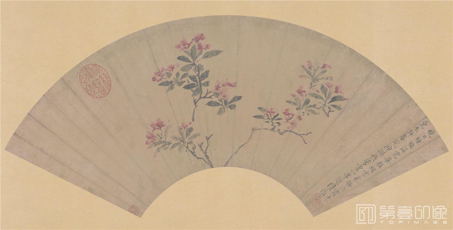 国画-花卉扇面纸本31x61