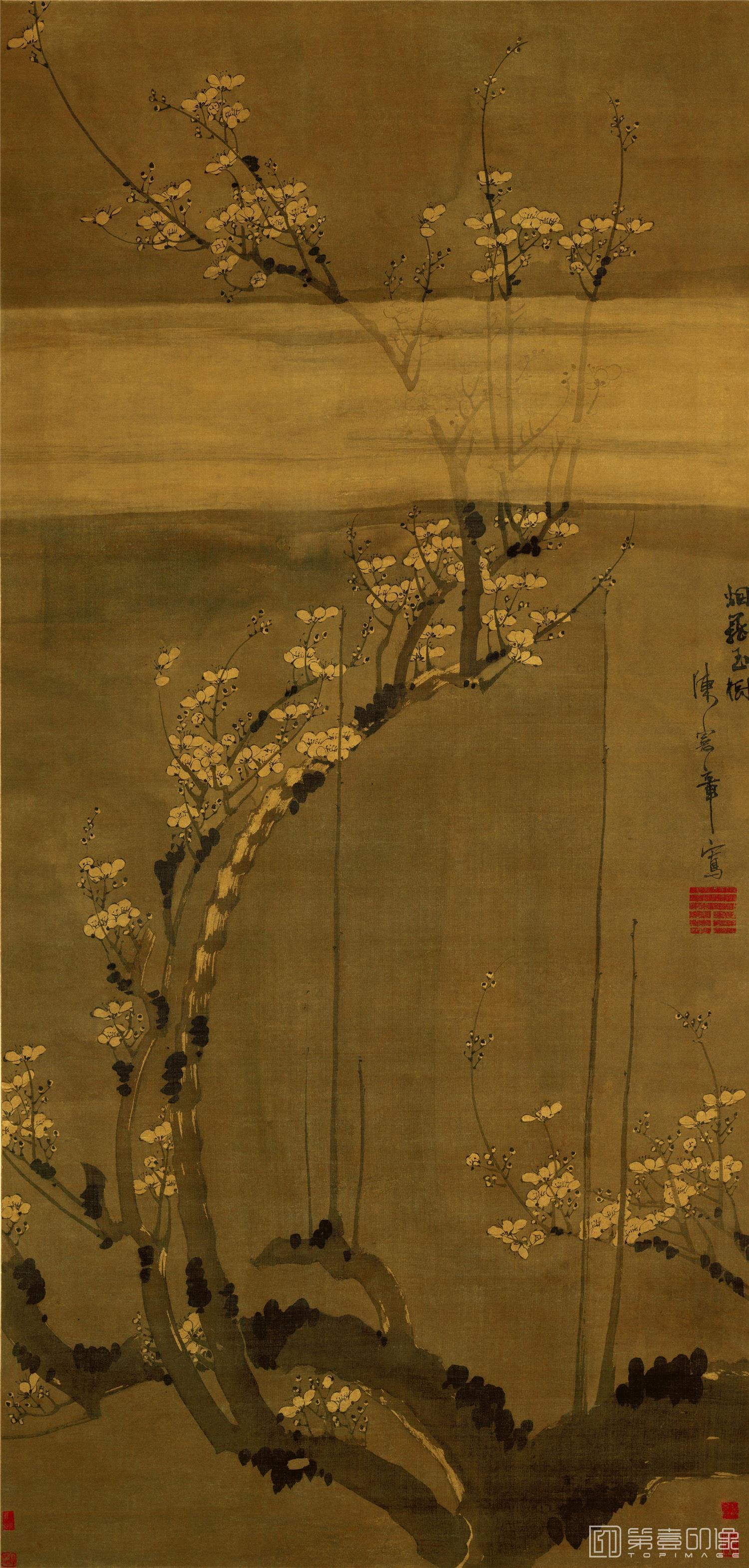 国画-烟笼玉树图轴绢本137.5x65.4北京
