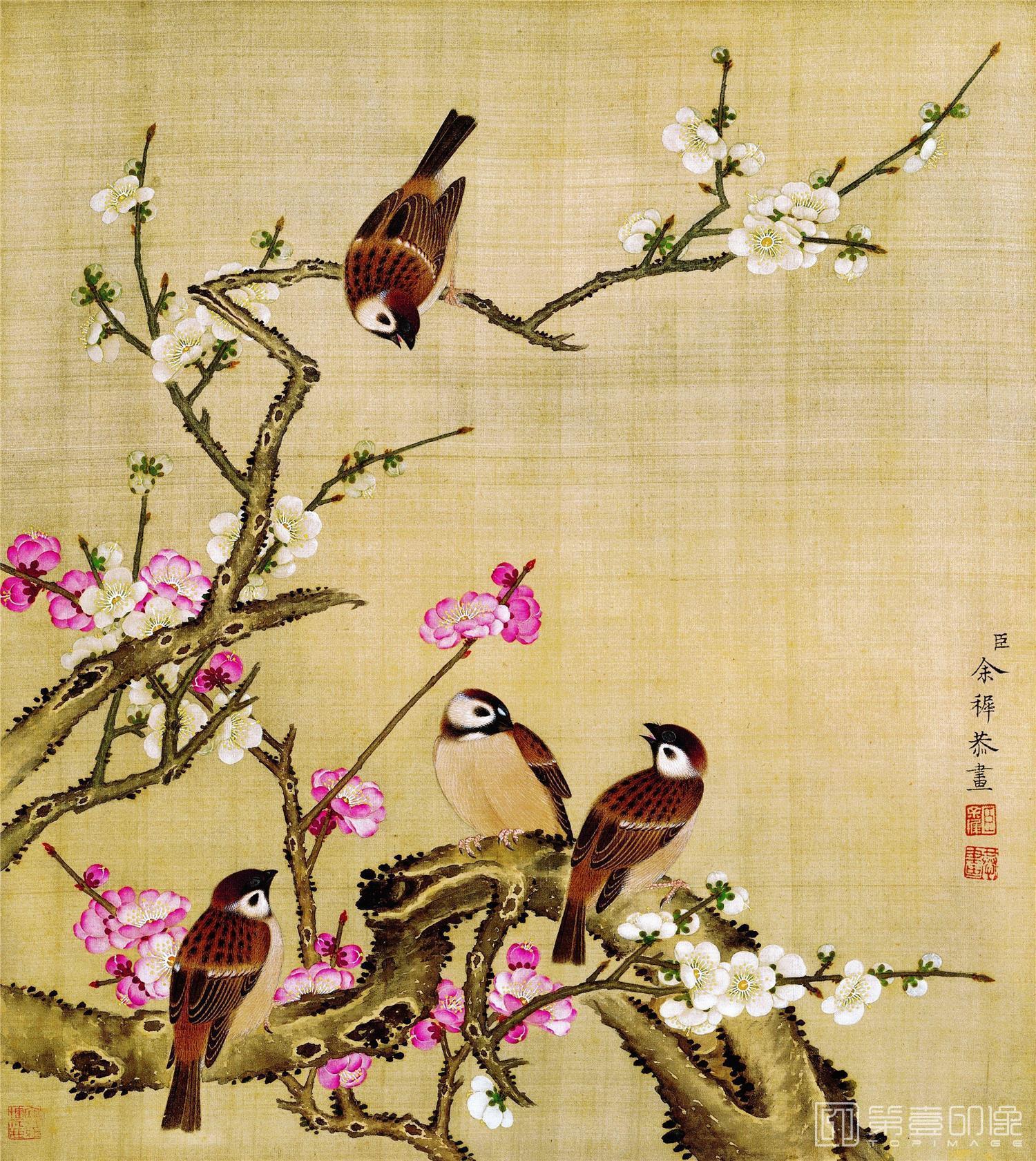 国画-花鸟画十二开 绢本-012