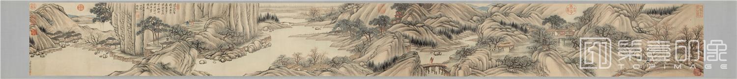 国画-探雪图卷27x249