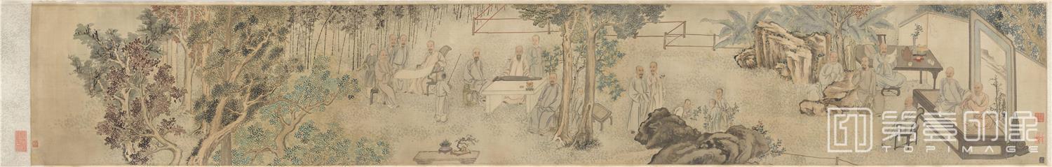 国画-九日行庵文燕图绢31.7x201克里夫兰