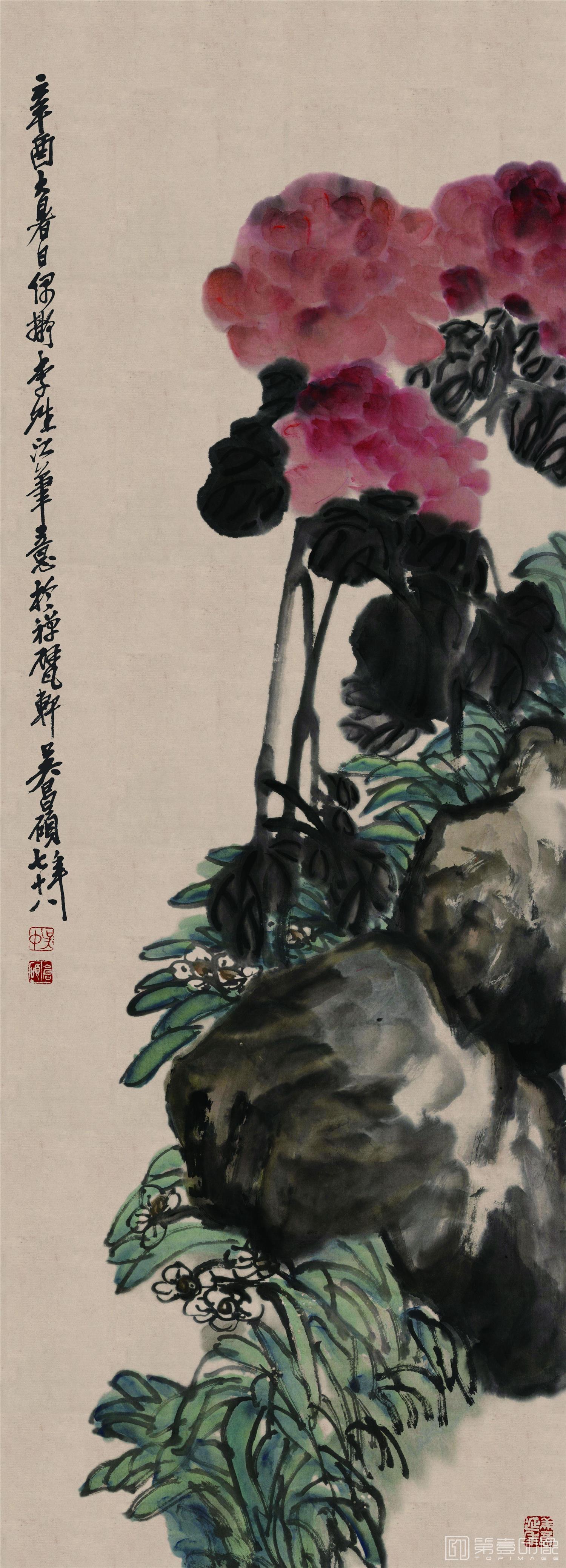 国画-写意花卉纸本152x54