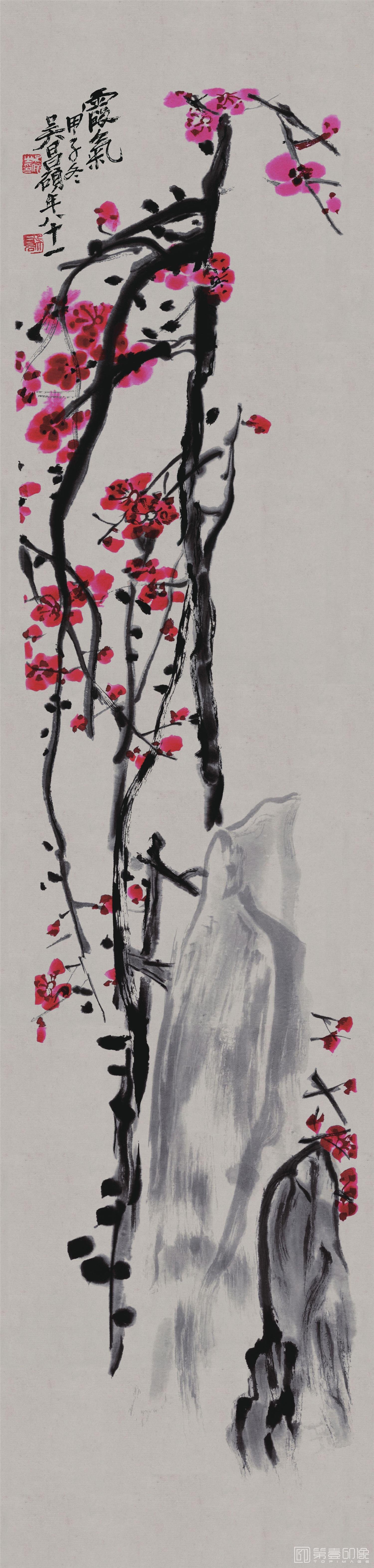 国画-霞气图轴纸本125x29