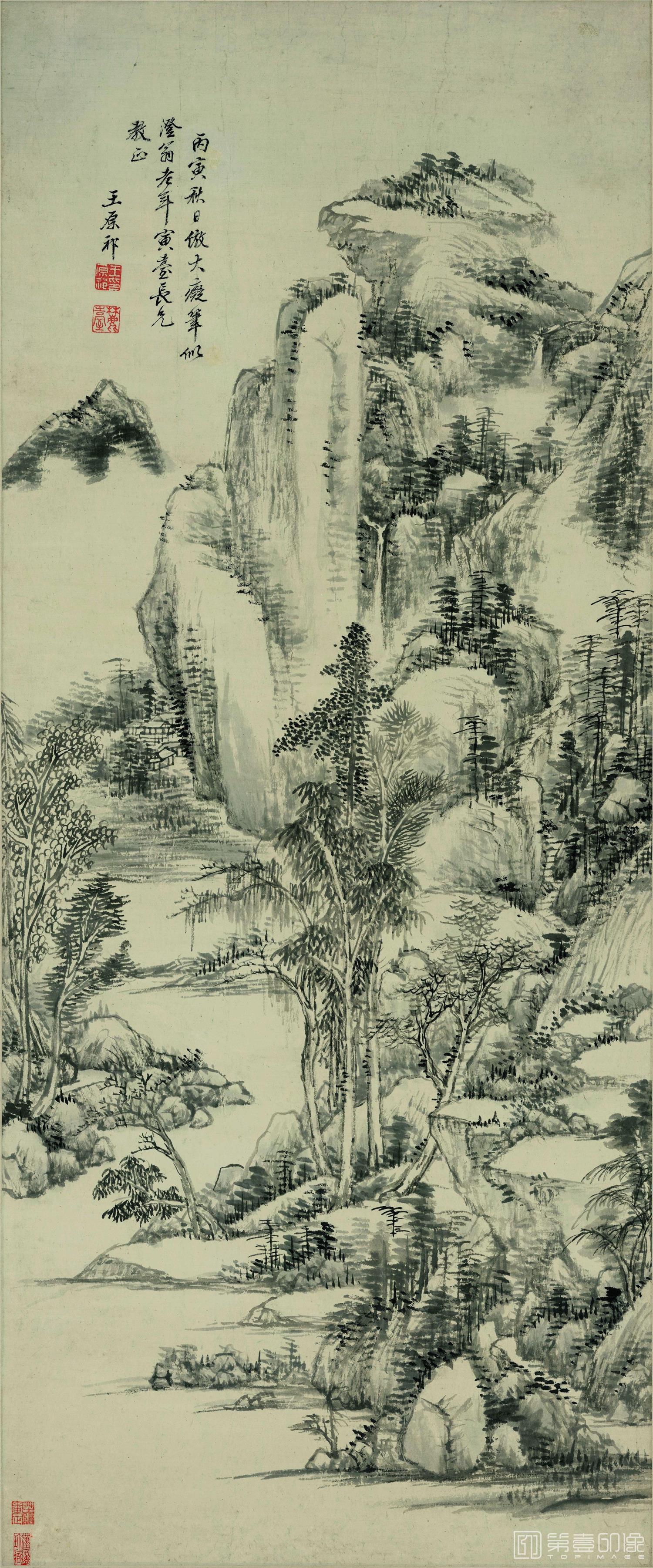 国画-山水轴纸本98x41