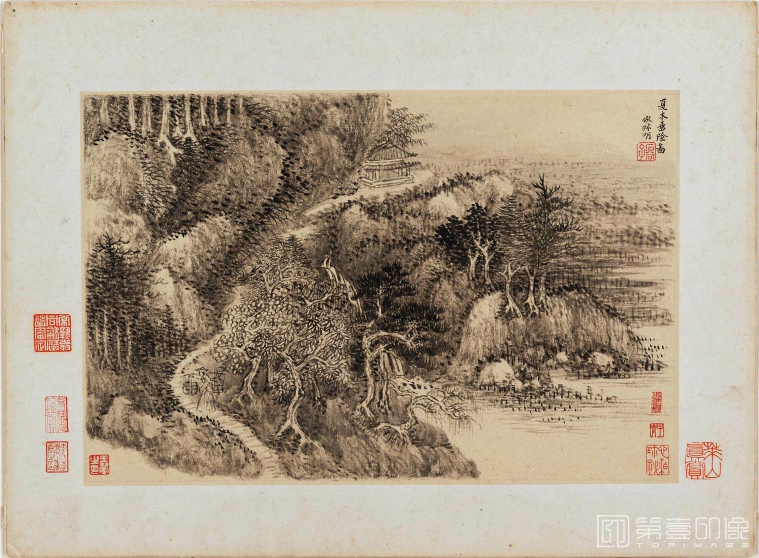 国画-王时敏 仿古山水-夏木垂阴 (一)