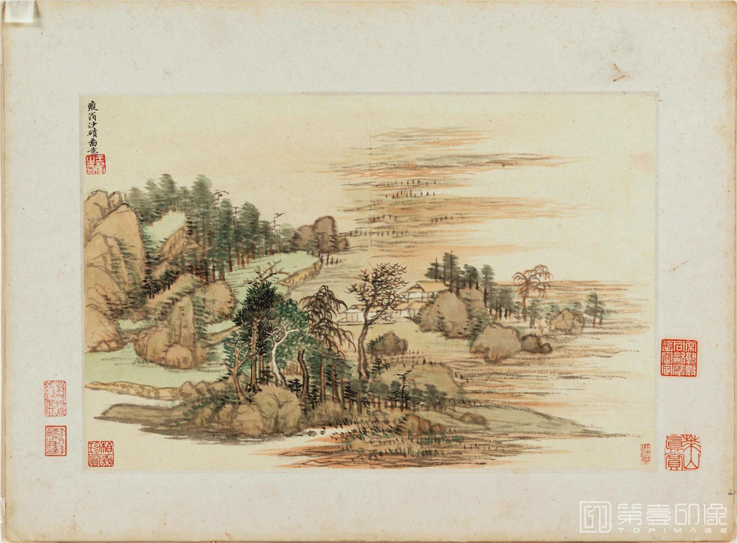 国画-王时敏 仿古山水-痴翁沙矶