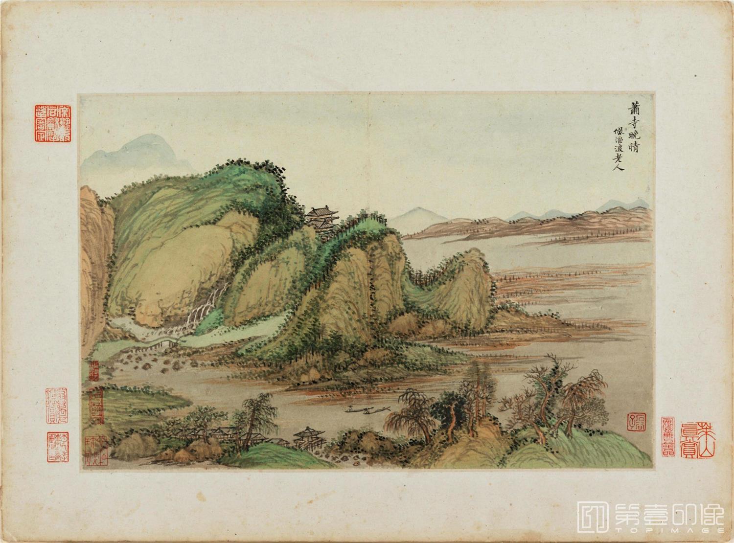 国画-王时敏 仿古山水-萧寺晚晴