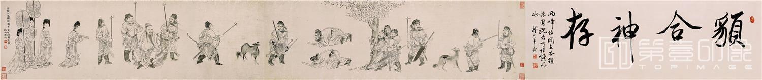 国画-锁谏图 绢本36.9x207.9