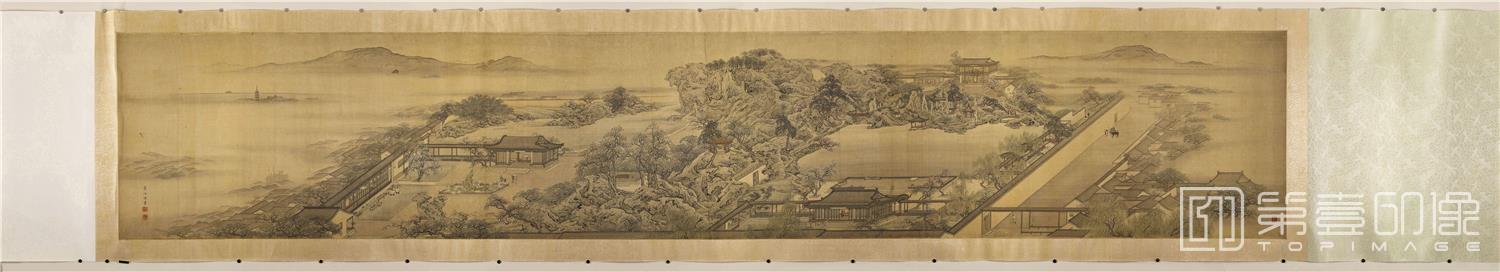 国画-别苑观览图卷绢本52.1×295