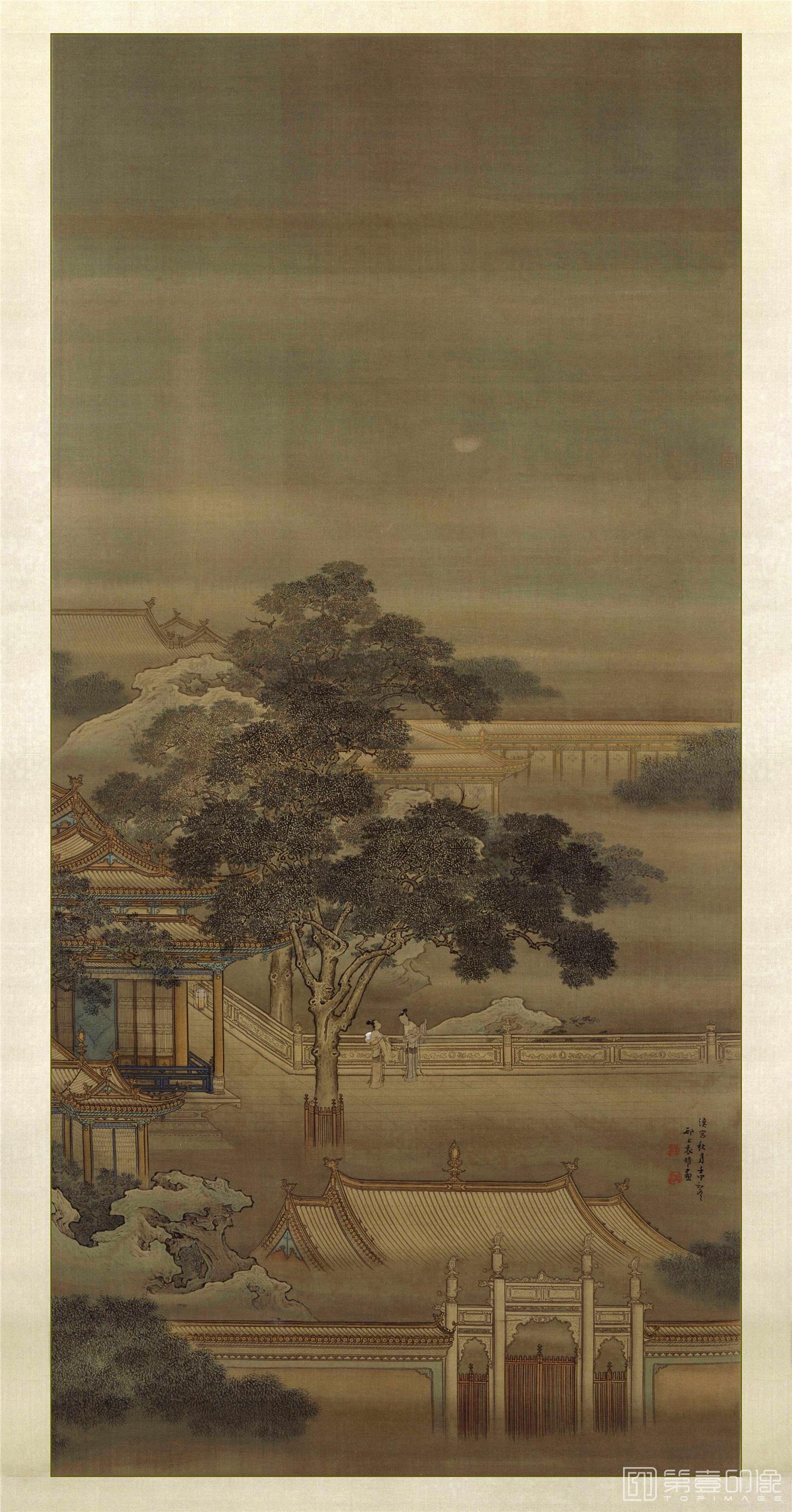 国画-汉宫秋月立轴