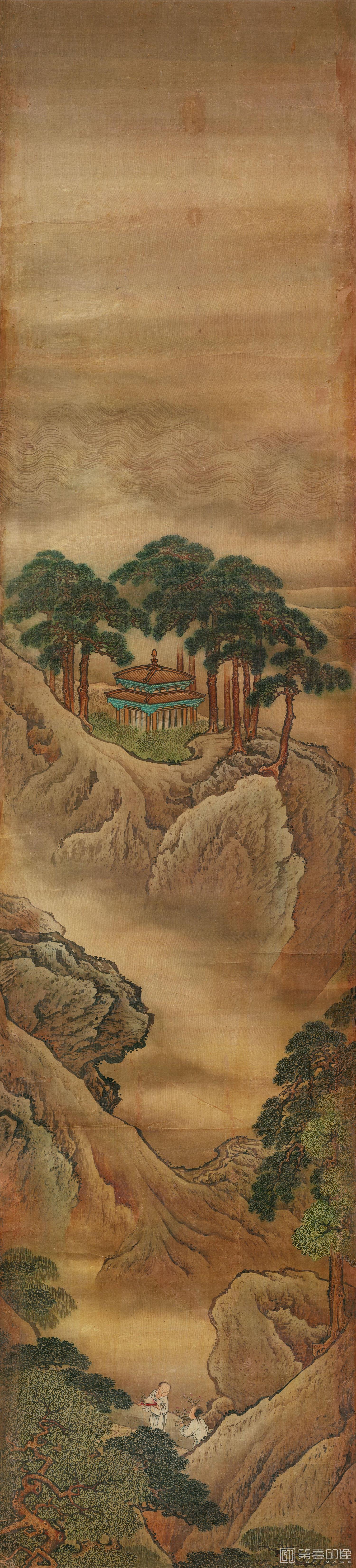 国画-蓬莱仙境12图屏 (全套)绢本245X606天博-004