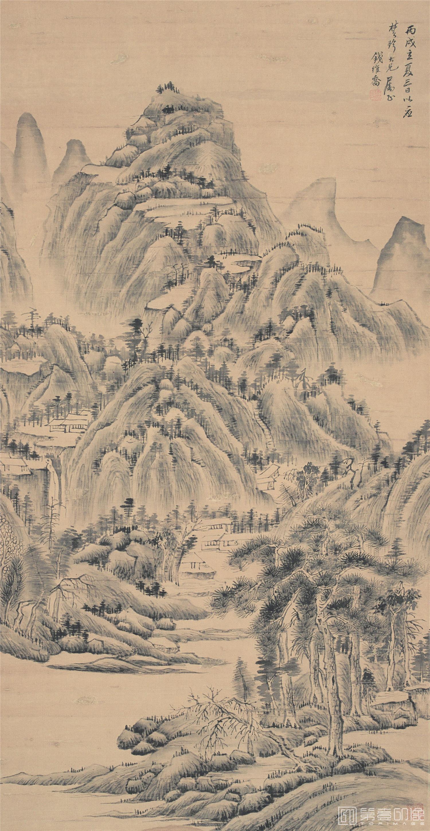 国画-山水轴68x35
