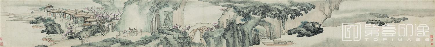 国画-桃花源图 画心