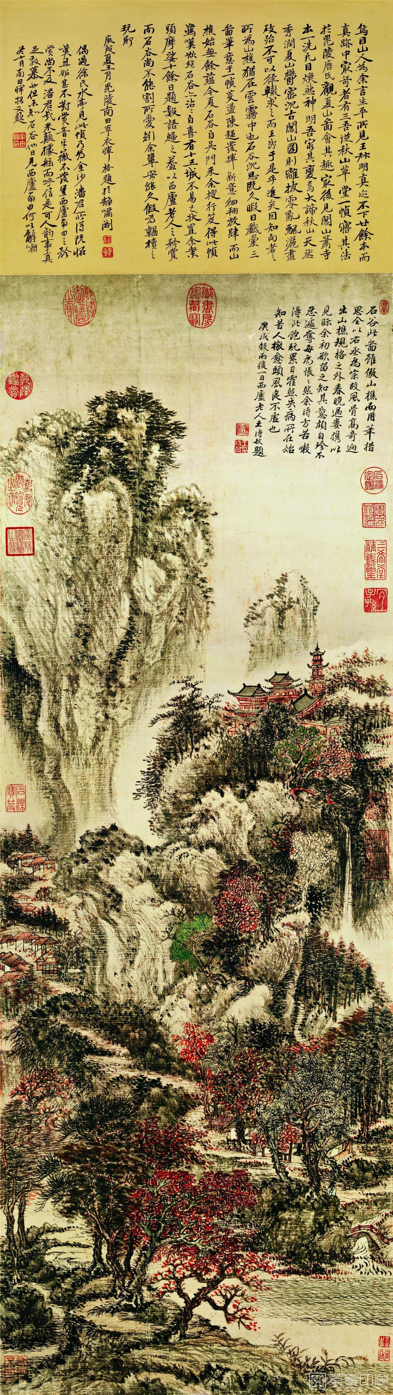 国画-王翚 溪山红树图