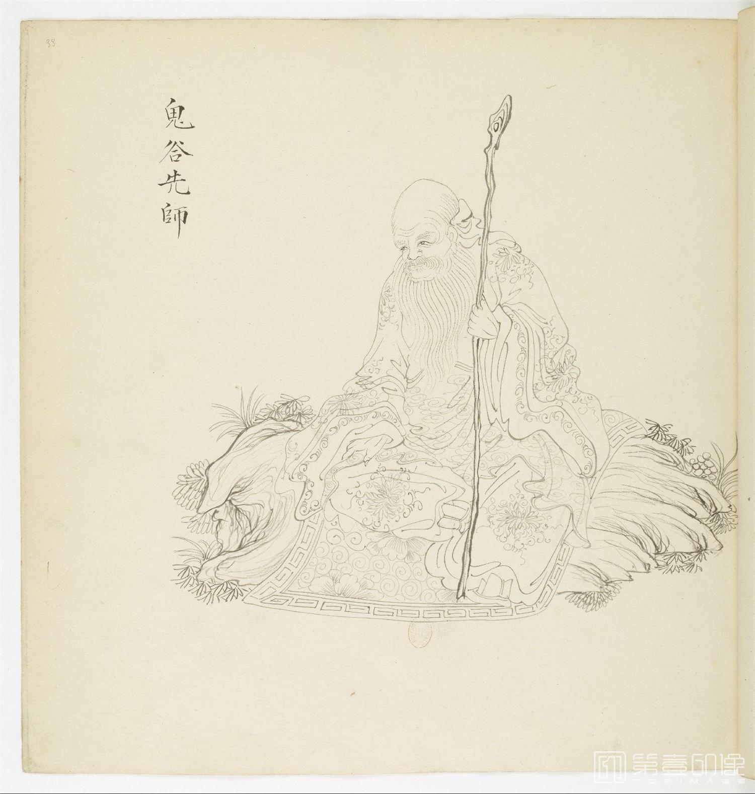 手绘-中国建筑.民俗历史.神话人物.白描图.1863年-0039