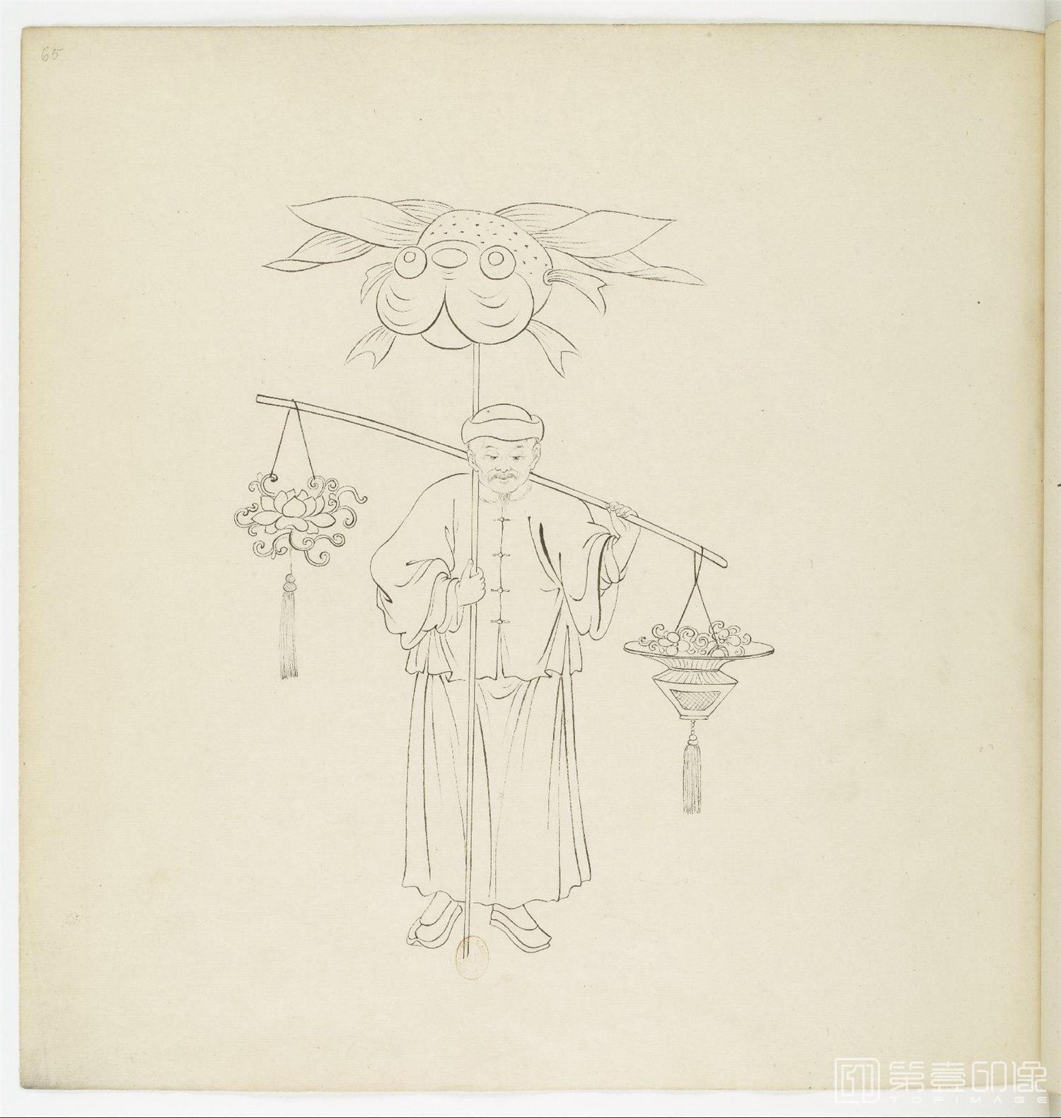 手绘-中国建筑.民俗历史.神话人物.白描图.1863年-0071
