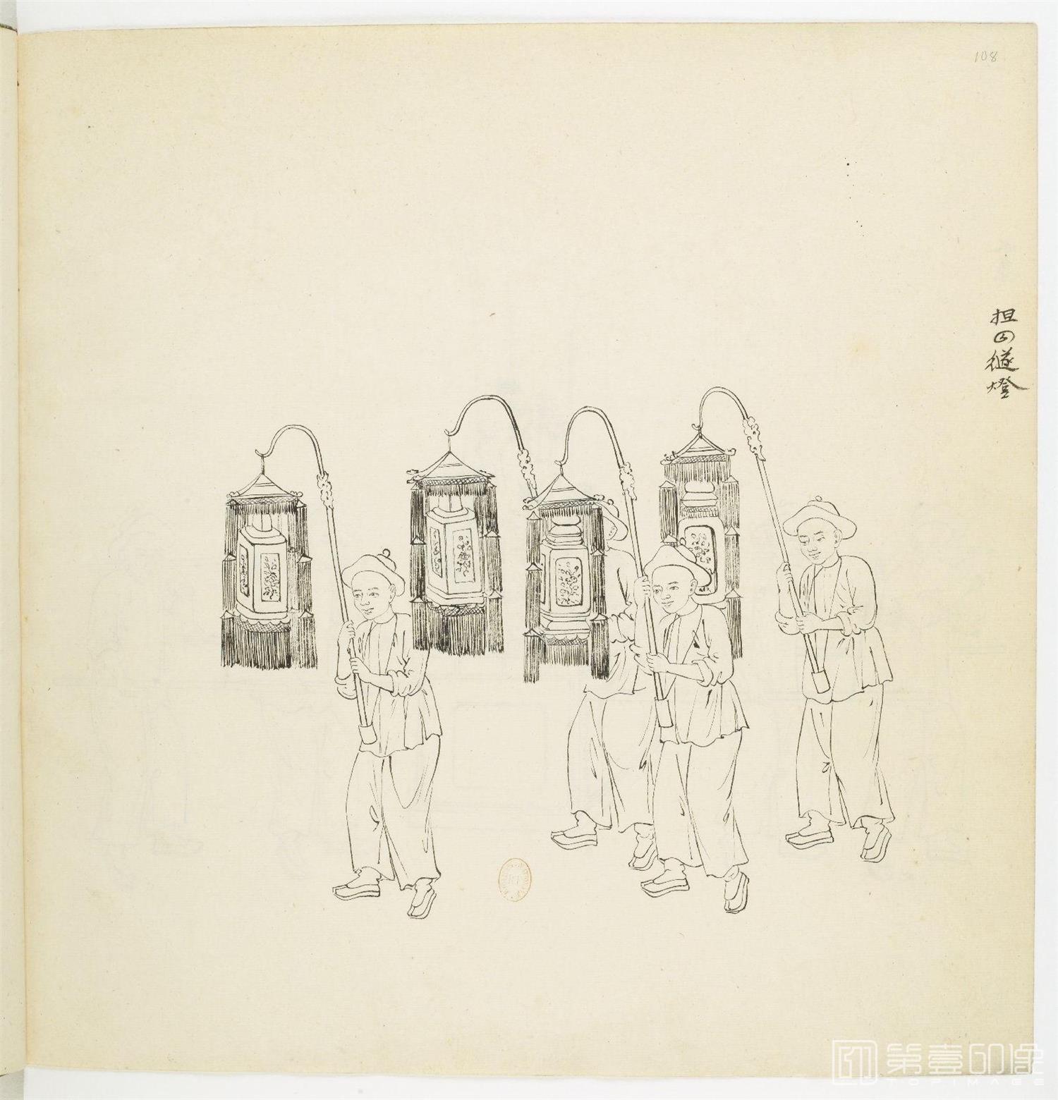 手绘-中国建筑.民俗历史.神话人物.白描图.1863年-0114