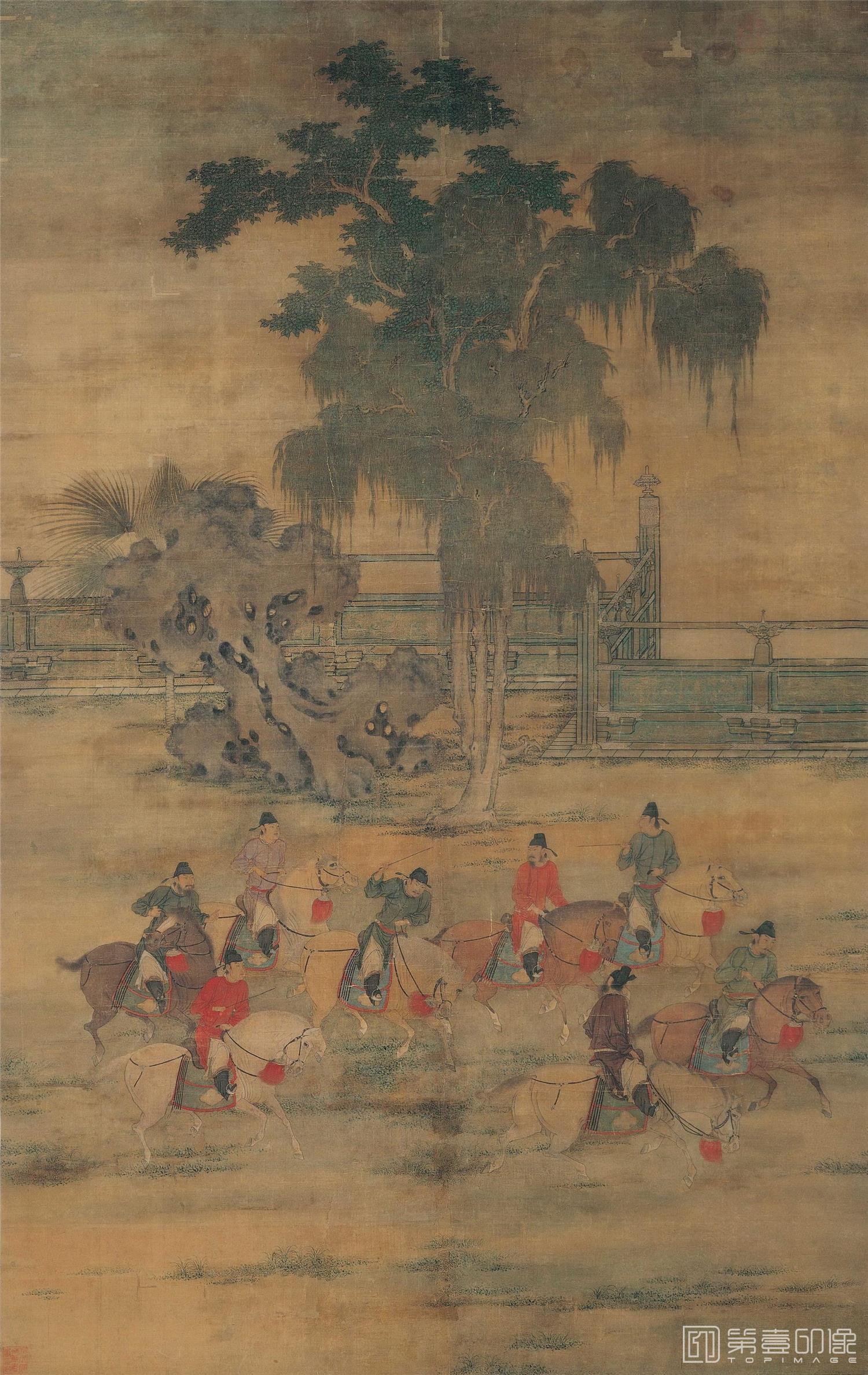 国画-八达游春图
