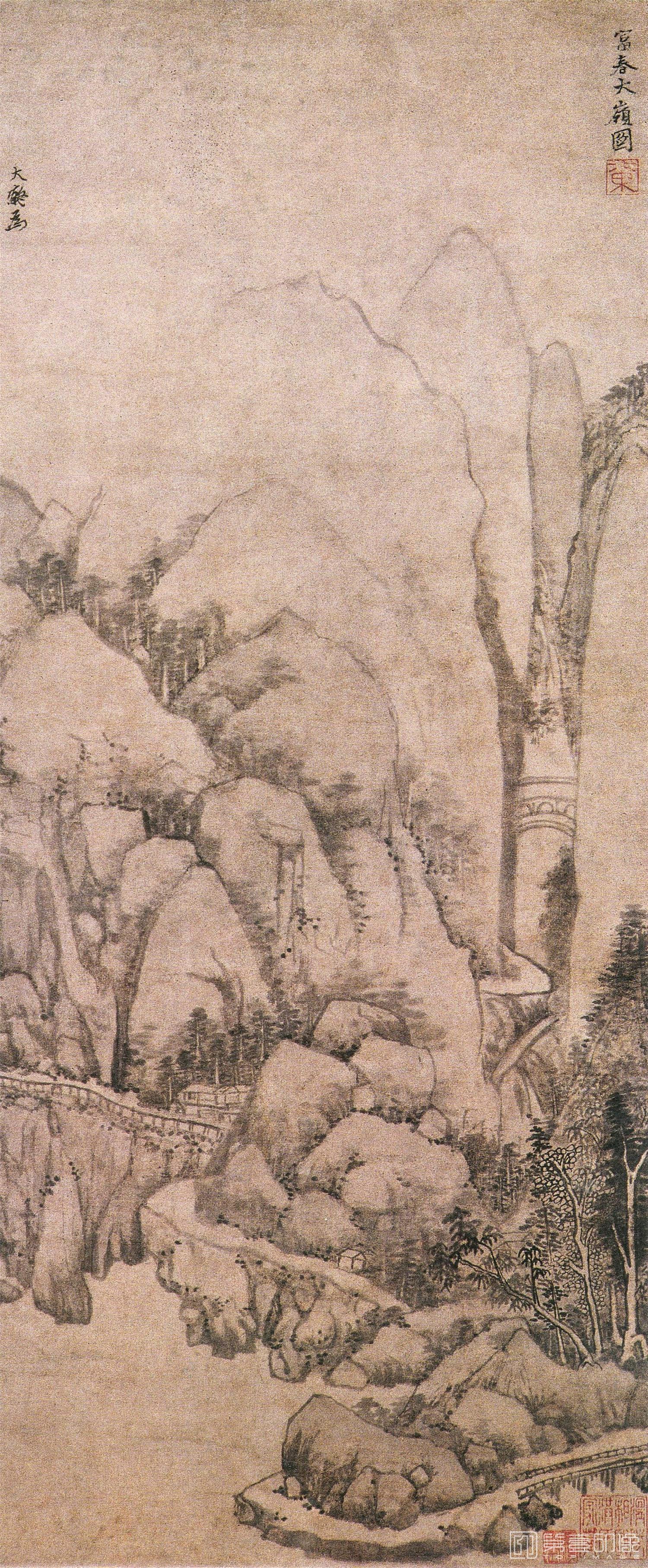 国画-富春大岭图