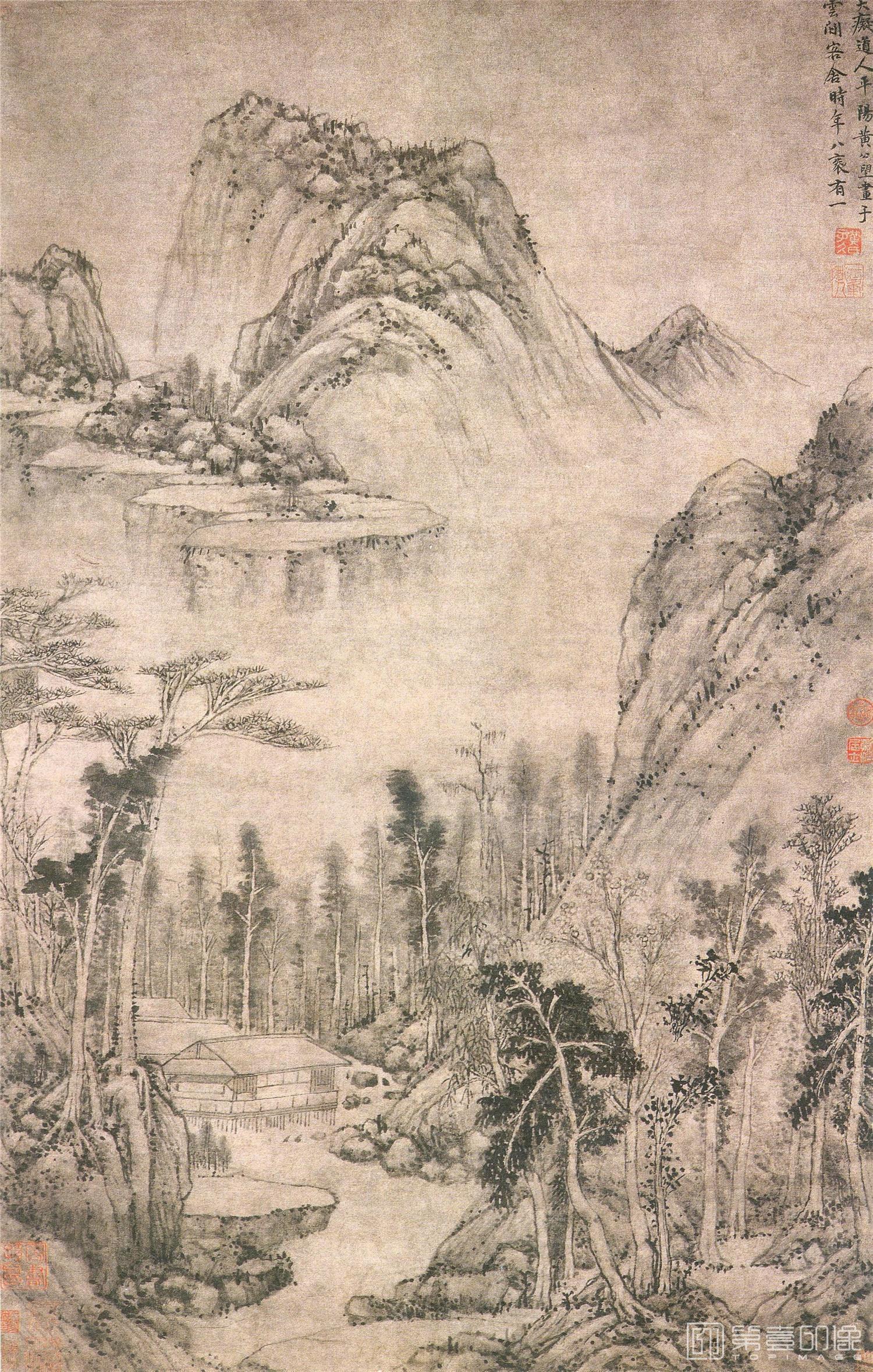 国画-水阁清幽图