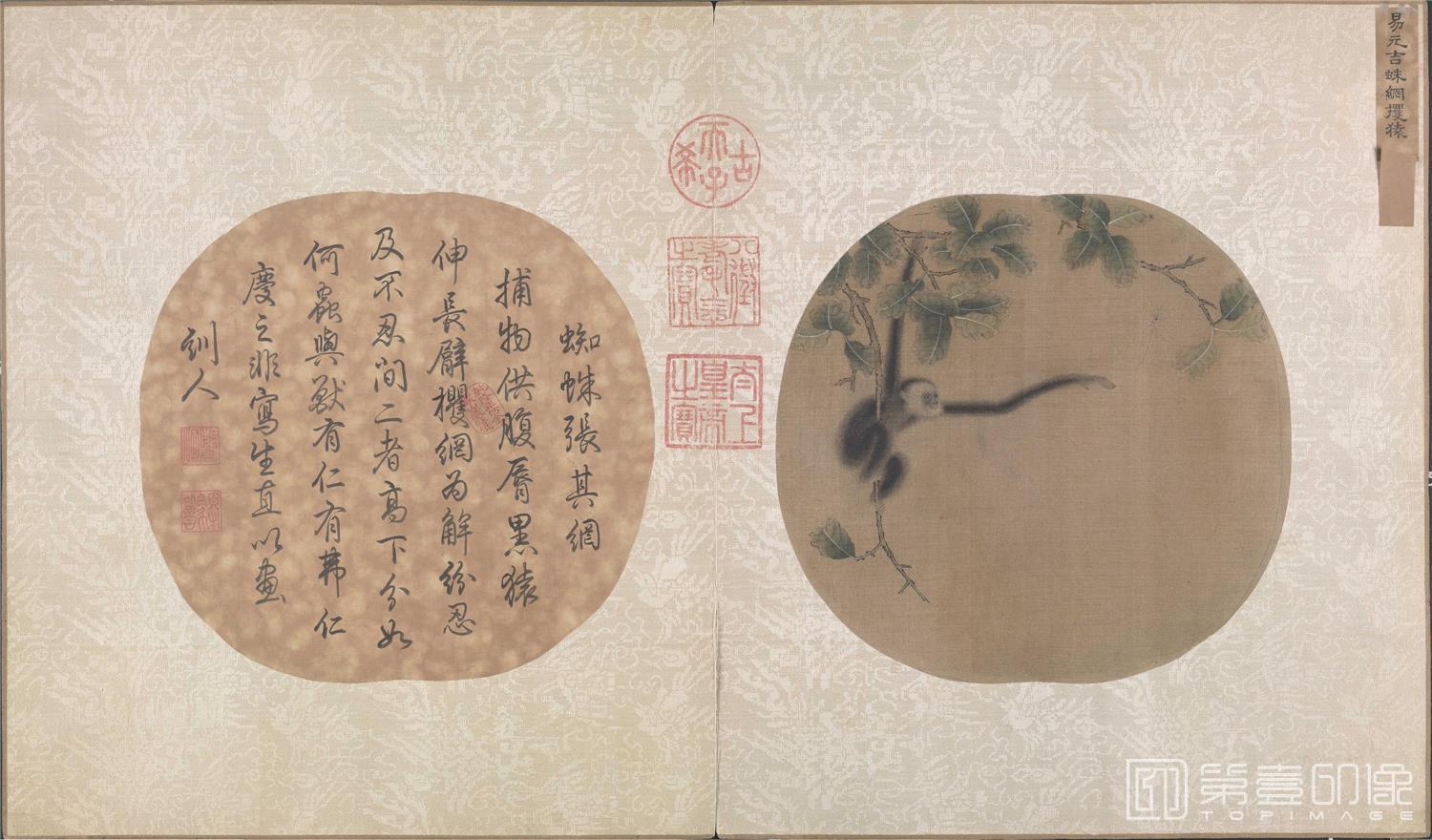 国画-蛛网攫猿图