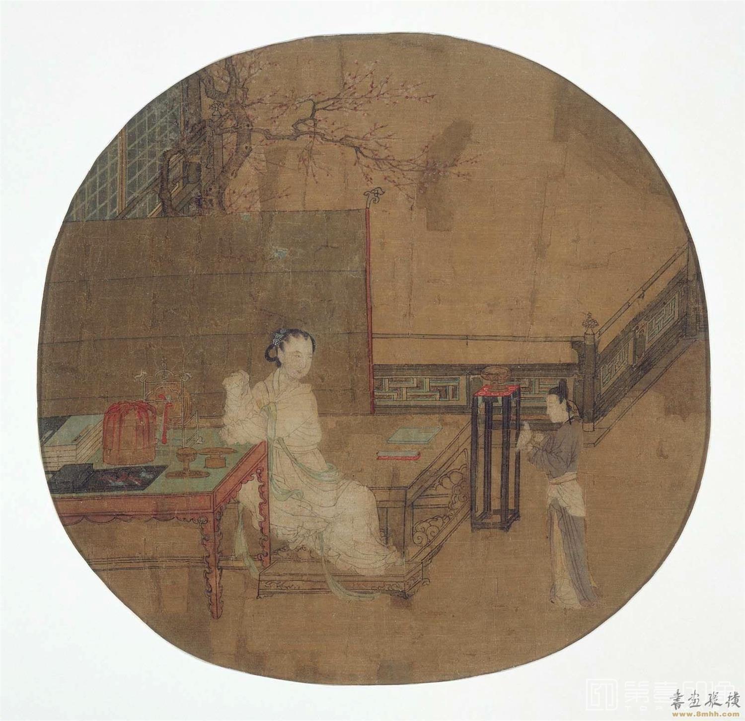 国画-调鹦图