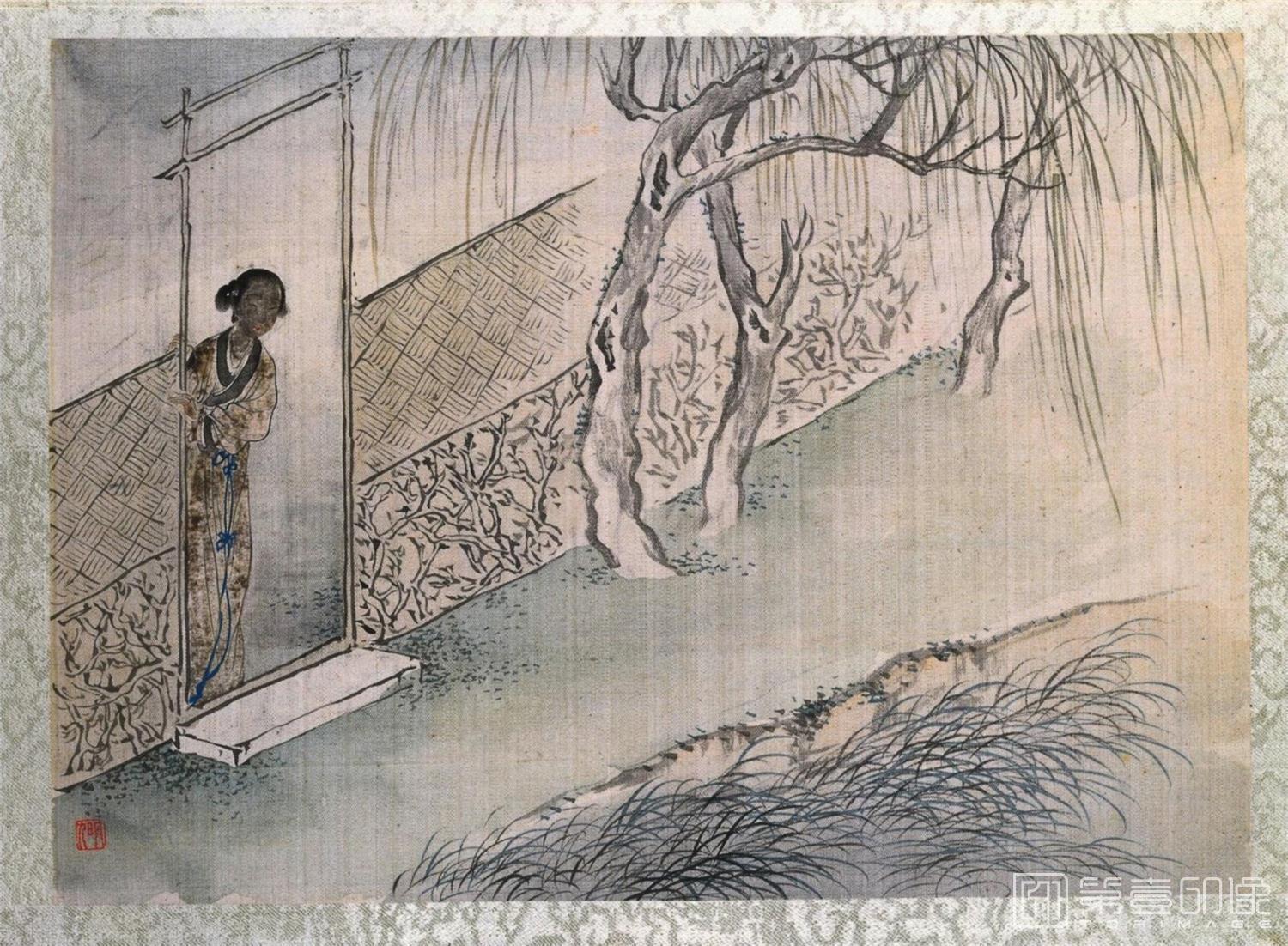 国画-十二金钗图册.绢本设色.-0005