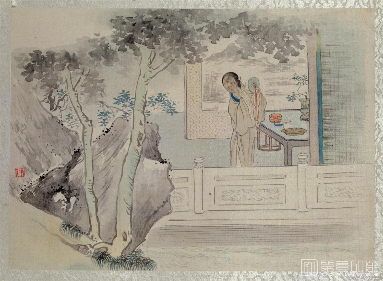 国画-十二金钗图册.绢本设色.-0006