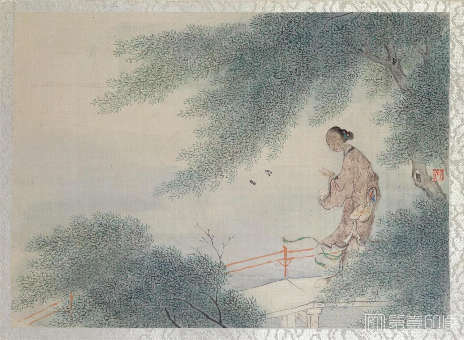 国画-十二金钗图册.绢本设色.-0009
